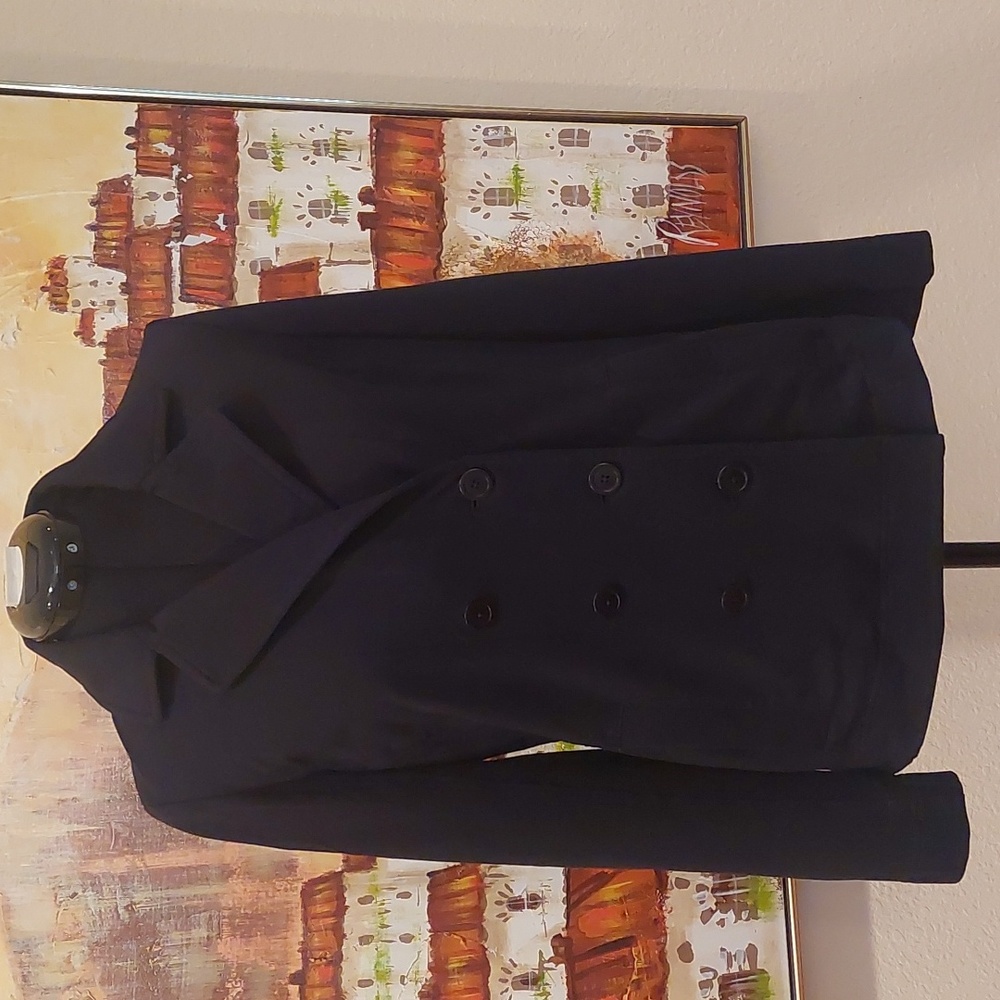 EILEEN FISHER BLAZER Black Stretch & Cotton Sz S Small